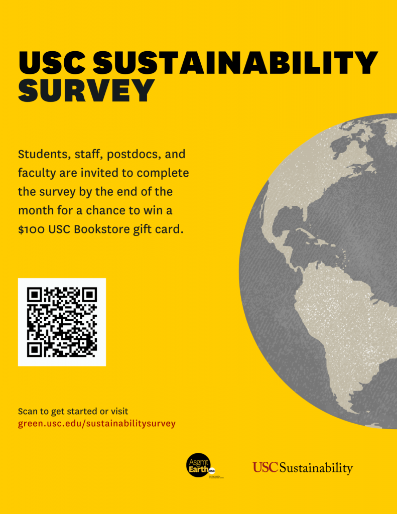 Image of USC Sustainability Survey flyer